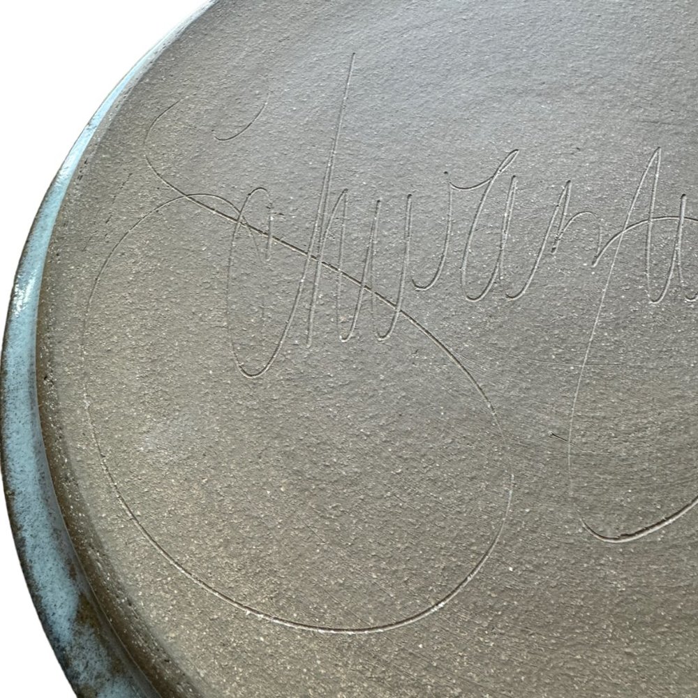 Hand Crafted Stoneware Plate Studio Art Hand Thrown Western Rustic Signed - Picture 8 of 11